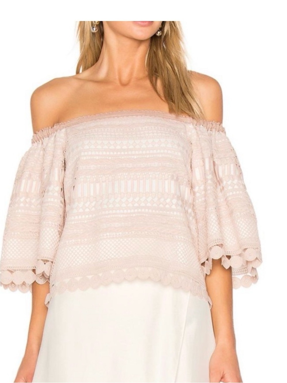 ALEXIS beige Finn blouse off the shoulders size large